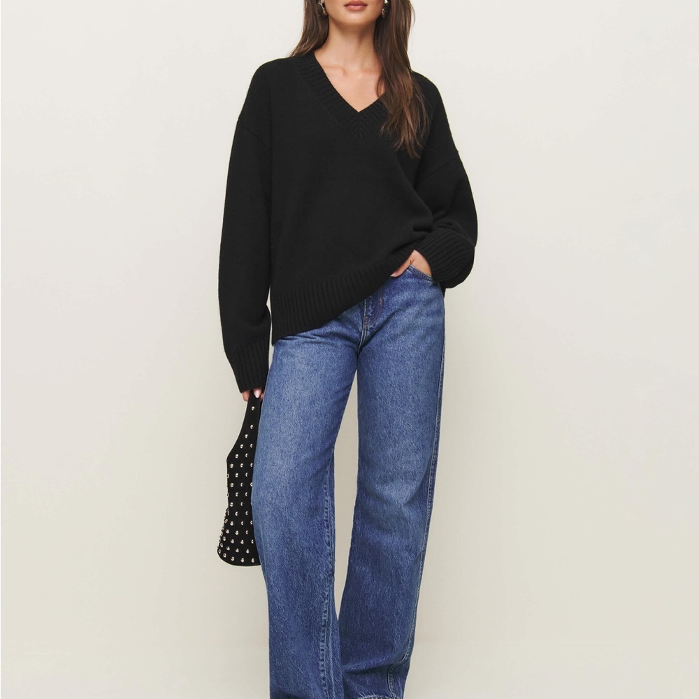 Reformation Black Oversized Knit Sweater